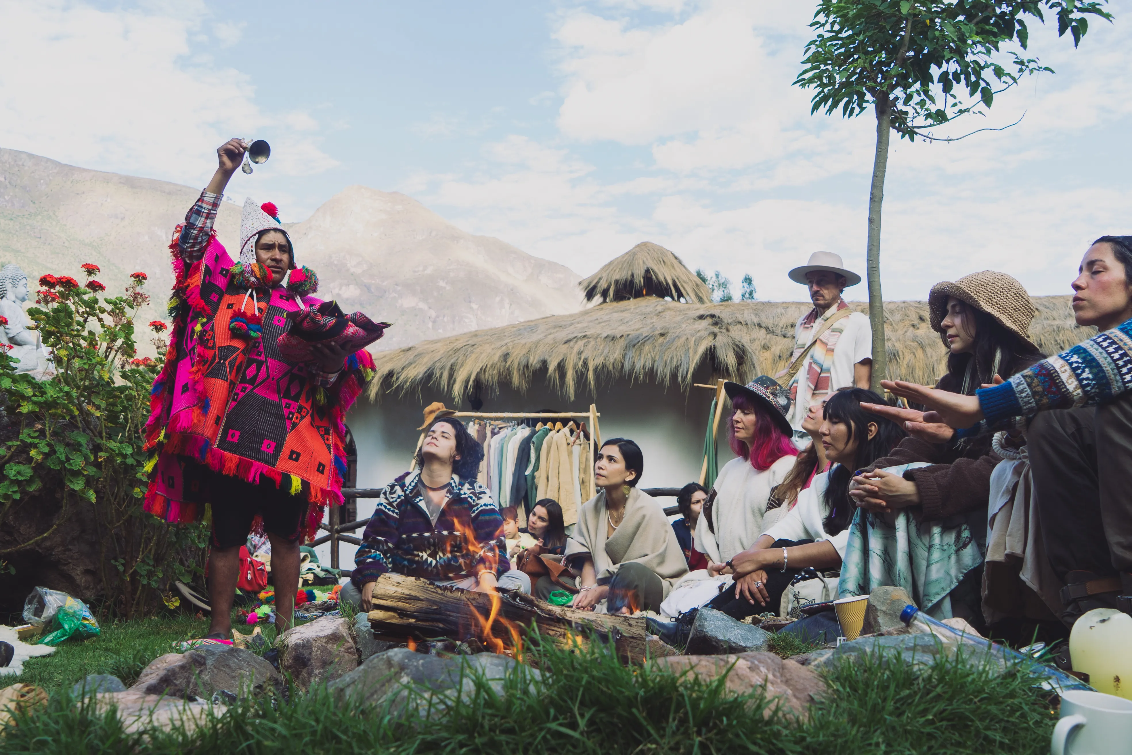 Gathering at Ayni Sanctuary for ceremony in the Sacred Valley